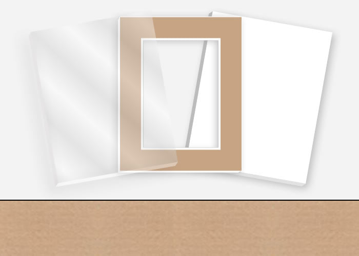Standard Pkg 074: Glass, Foamboard, and Mat #PW625 (Sierra) with 2 inch Border