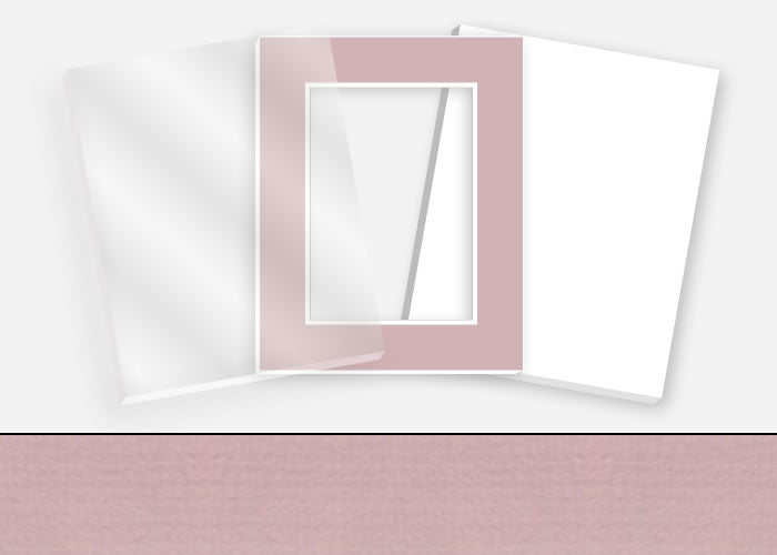 Standard Pkg 240: Acrylic, Foamboard, and Mat #PW633 (Lavender) with 2 inch Border
