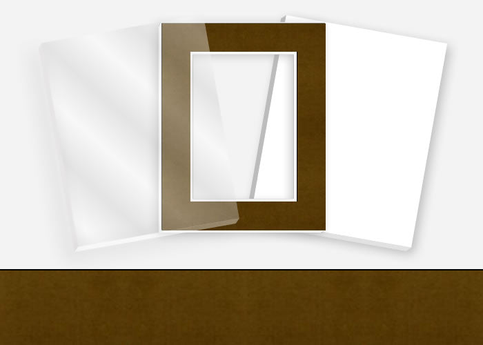 Standard Pkg 344: Acrylic, Foamboard, and Mat #PW781 (Smooth Gold) with 2 inch Border