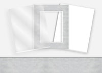 Standard Pkg 332: Acrylic, Foamboard, Mat #PW793 (Light Silver) with 2 inch Border