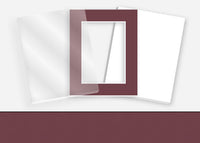 Pkg 102: Glass, Foamboard, and Mat #1038 (Maroon) with 2 inch Border