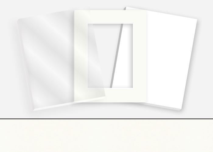 Pkg 003: Glass, Foamboard, and Mat #3343 (Off White) with 2 inch Border