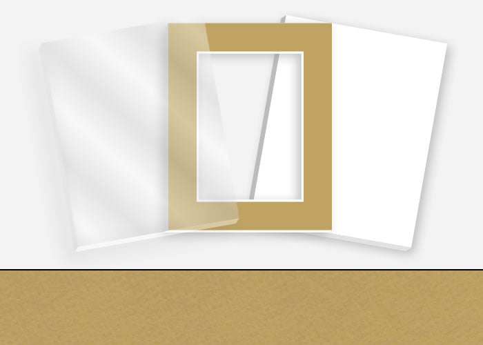 Pkg 040: Acrylic, Foamboard, and Mat #0983 (Saddle Tan) with 2 inch Border